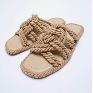 Zara braided rope sandals size 9, new.